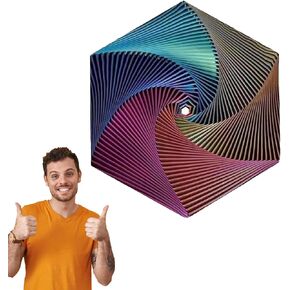Fractal Fidget Hexagon,3D Printed Hexagon Fidget Toy,Colorful Fidget Cubes Sensory Toys, Mindful Meditation Tool,Hexagon Spiral Fidget Toy, Stress and Anxiety Fidget Toy for Adults（3 Color Gradient）