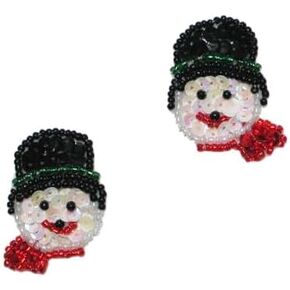 Expo International Christmas Snowman Sequin Pack of 2 Patches/Appliques, Multi Colors