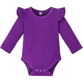 Magic Park Infant Girl Romper Baby Girls Ruffle Sleeve Bodysuit Toddler Girl Jumpsuit Shirts