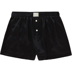 Women Pajama Shorts Silk Satin Pj Bottom Button Elastic Waist Boxer Shorts Comfy Bottoms Lounge Sleep Shorts