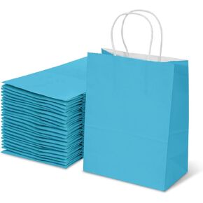 TOWRAP Small White Paper Bags 100Pcs 5.25x3.75x8 Inch Gift Bags with Handles Bulk,Party Bags, Shopping Bags,Retail Bags,Merchandise Bags,Favor Bags,Business Bags in Kuwait