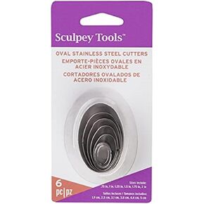 Sculpey Tools Stainless Steel 6 piece Oval Cutter Set