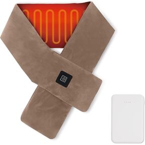 Heated Neck Wrap with 5000 mAh Power Bank, Cordless Heating Pad with Adjustable 3 Heat Settings, Soft Neck Warmer for Pain Relief, Muscle Relaxation, Portable Heated Neck Scarf