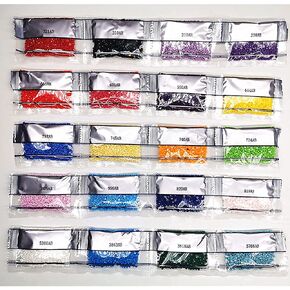 Diamond Painting Accessory Square AB Drills/Beads 20 Colors Rhinestone for Diamond Painting ，Manicure, Per Color=2000 Pieces