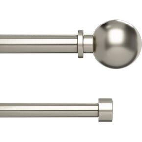 Umbra Bolas Modern 1 Curtain Rod, Includes 2 Matching Finials, Brackets & Hardware, 36 to 72-Inch, Matte Black