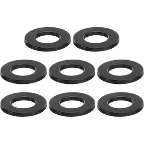 PATIKIL M10 Aluminum Spacer, 8 Pcs Metal Spacers Aluminum 10.5mm ID x 20mm OD x 8mm L Aluminum Spacer Screw Standoff Round for 2/5in or M10 Screw Bolt,Black