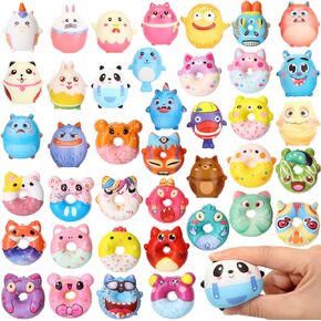 72 Pack Slow Rising Squishies Animal Donut Squishy Christmas Party Favor Stress Ball Mini Stress Relief Toys Bulk Anxiety Sensory Stress Toys for Classroom Prizes Goodie Bag Carnival Prizes