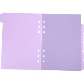 6 Pack A5 Binder Dividers with Tabs, Purple Tab Dividers for 6 Ring Binder, 6-tab Paper Index Divider Vertical Tabs Page for 6-Holes Ring Binders