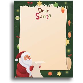 Christmas Wish List Kids Holiday Stationery Paper - 80 Sheets