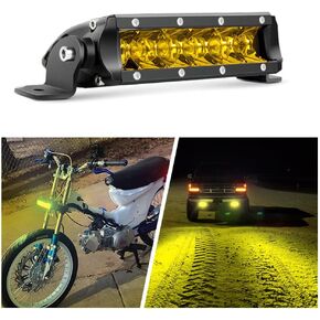 Led Light Bar, Samlight Super Slim 2 PCS 7 Inch 30W Spot Yellow Driving Fog Single Row Light Bar 3600LM Off Road Led Lights with 2 Types of Mounting Brackets for Jeep Truck SUV UTV in Kuwait
