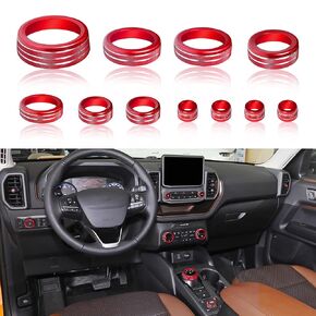 SENSHINE Air Condition, Vent Knob Cover for 2021-2023 2024 Ford Bronco Sport Accessories AC Climate Headlight Contorl Volume Tune Switch Ring 4WD Knob Cap Gear Shift Switch Knob Covers 11Pcs (Blue)