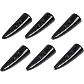 Black Resin Toggle Buttons, 2 inch Long Two Holes Horn Tooth Shape Buttons for Coat Sweater Jacket Cap Sewing DIY Accessories (10 Pack)