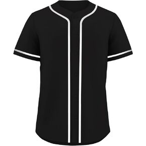 Blank Plain Baseball Jersey Softball Shirts for Men Hipster Hip Hop Sports Team Uniform Button Down Short Sleeve