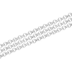 Adabele 5 Feet (60 Inch) Authentic 925 Sterling Silver Unfinished 2mm (0.08 Inch) Rolo Belcher Cable Chain Bulk For Jewelry Making Nickel Free Hypoallergenic SSK-A3