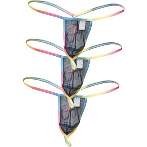 Men's Transparent Mesh Sheer G-String Thong Underwear Low Rise Bulge Pouch G-String Underpants