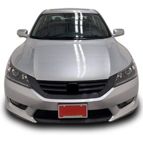 Front Grille Trim Chrome Delete Blackout Precut Vinyl Wrap Overlay Kit Compatible with Honda Accord Sedan 2014 2015 - Gloss Black