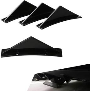 4 PCS Car Rear Spoiler Decoration Protector, 4.92" x 2.55" PP Lower Bumper Chassis Punching Installation Anti-Collision Rear Lip, Modification Repair Replacement Parts, for Cars (Red & Black)