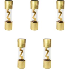 60A AGU Fuse Gold Plated Glass Inline Car Audio, 5Pack Glass Fuse for Car/Auto/Marine Audio Stereo Amplifier Power Protection, Audio Stereo Sytem Fuse (60A)