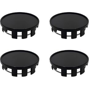 4-Piece Car Hub Center Cover Set, 2.1" x 0.6" Snap-On Plastic Hub Center Arc Cover Protector, Car Exterior Tire Replaceable Accessories, Universal for Most Cars (Black)
