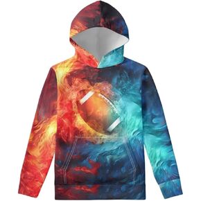 WELLFLYHOM Boys Hooded Sweatshirts Hoodie Pullover Cool Graphic Crewneck Blouses Size 6-16
