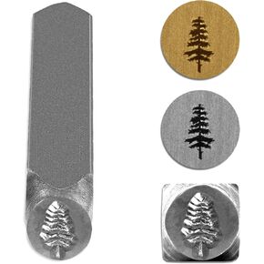 The Craft Guy Metal Stamp, 5/16 Inches (8mm) Tree Pattern Jewelry Metal Punch Stamping Tools, Alloy Steel Metal Stamping Tools for Jewelry Craft Stamping and Dog Tags Personalized (Tree 8)