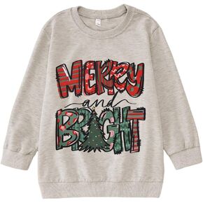 بلوزات عيد ميلاد سعيد ومشرق للأطفال صبي فتاة عيد الميلاد البلوز قميص طاقم الرقبة بلايز كم طويل ملابس الخريف in Kuwait