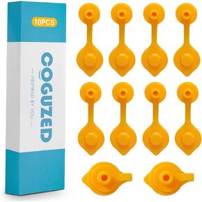 CoguZed 10 Pcs Universal Yellow Gas Can Vent Caps for Plastic Gas Cans, Gas Can Vent Caps, Gas Tank Vent, Fuel Can Vent Cap, Gas Can Vent Plug
