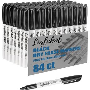Dry Erase Markers with Fine Tip, Bulk Pack of 144 with Black, Whiteboard Markers Bulk with Low Odor, Office Supplies for School Office or Home