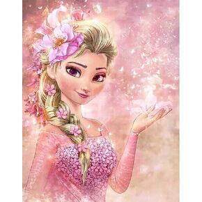 Palodio 5d الماس اللوحة مجموعات الأميرة، مجموعات الفن الماس للبالغين الكرتون الزجاج الملون، الطلاء بالأرقام الحفر جولة كاملة عبر غرزة الكريستال حجر الراين ديكور المنزل الجدار 12x16 بوصة-8 in Kuwait