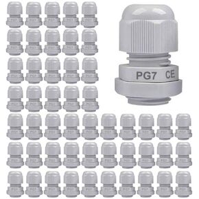 40 Pack Cable Gland, PG9 Plastic Waterproof Adjustable 4.0-8mm Cable Gland Joint with Gaskets, M16*1.5 Wire Connector, Wire Protector (White)