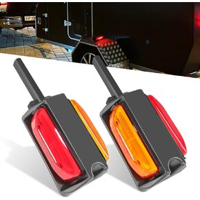 Trailer Fender Lights Amber/Red, 14 LED Trailer Fender Marker Light with 3" Lead Wire, IP65 Waterproof Enclosed Clearance Trailer Lights for Cargo Utility Truck RV Hauler