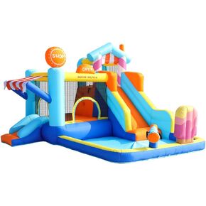 Doctor Dolphin Inflatable Bounce House for Kids Fun, Double Slide Jumping Inflatable Bouncer Blow Up Toddler Bouncy House for Kids 2-12 with Blower Use for Indoor&Outdoor