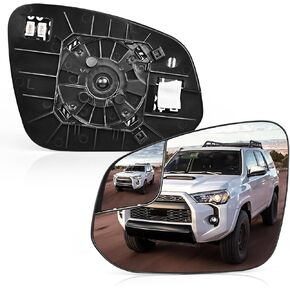 Passenger Side Mirror Glass Compatible with 2016-2018 Toyota RAV4 2014-2023 4Runner, Right Side Heated Convex Rearview Mirror Replacement