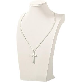 Necklace Bust Stand for Selling, Beige Velvet Necklace Display Holder, Jewelry Necklace Organizer Rack for Home Use or Store Show (11" Height)