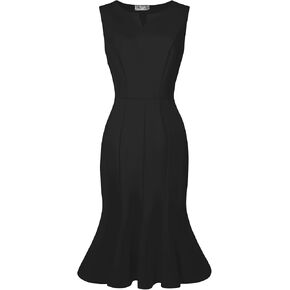 Women's Fishtail Dress Sleeveless V Neck Elegant Cocktail Bodycon Mermaid Dresses