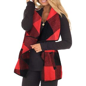 RITERA Vest For Women Plus Size Sweaters Oversized Plaid Cardigan Fall Outfits Checkered Jacket Casual Tops Shirts in Kuwait