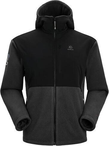 KAILAS Men's Fleece Jacket Hooded Winter Jacket Full Zip Jacket Lightweight Polar Warm Coat Pockets Outdoor Jacket in Saudi Arabia