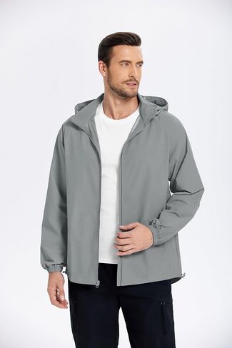 COOFANDY Mens Rain Jacket Waterproof Lightweight Raincoat Packable Rain Shell Jacket With Hood for Golf Hiking Running in Saudi Arabia