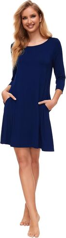 GYS Bamboo Viscose Sleepwear for Women Soft 3/4 Sleeve Nightgowns with Pockets in Saudi Arabia