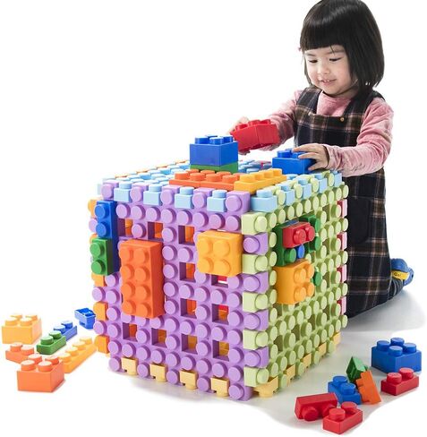 UNiPLAY Large Waffle Soft Building Blocks — Cube Puzzle for Cognitive Development, Early Learning Education and Sensory Play for Ages 3 Months and Up (6-Piece Set) in Saudi Arabia