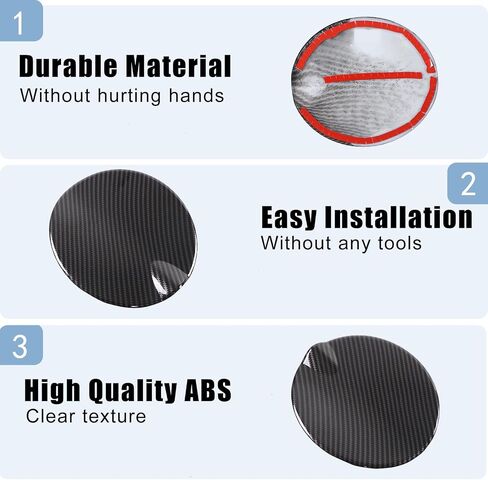 Car Fuel Filler Gas Tank Cap Cover Compatible with Fiat 500 2016-2023 Car Gas Cap Fuel Cover Fuel Filler Cap Door Protection Trim Cover decorative accessories (carbon fiber grain) in Kuwait