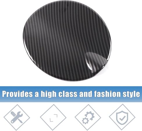 Car Fuel Filler Gas Tank Cap Cover Compatible with Fiat 500 2016-2023 Car Gas Cap Fuel Cover Fuel Filler Cap Door Protection Trim Cover decorative accessories (carbon fiber grain) in Kuwait