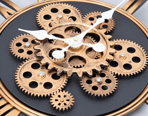 ساعة حائط متحركة لديكور غرفة المعيشة، ساعة حائط Steampunk صناعية عتيقة، ساعة كبيرة تعمل بالبطارية للمنزل والحانات والمكاتب والمقاهي والفندق (17 بوصة) in Saudi Arabia