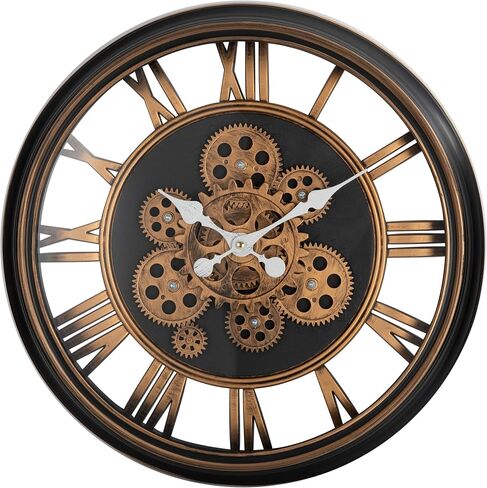 ساعة حائط متحركة لديكور غرفة المعيشة، ساعة حائط Steampunk صناعية عتيقة، ساعة كبيرة تعمل بالبطارية للمنزل والحانات والمكاتب والمقاهي والفندق (17 بوصة) in Saudi Arabia