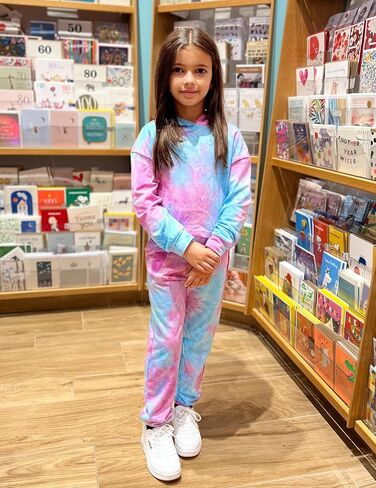 Flypigs Girls 2 Piece Outfits Tie Dye Tracksuits Pullover Sweatshirts and Sweatpants with Pockets Casual Sweatsuits Sets in Saudi Arabia
