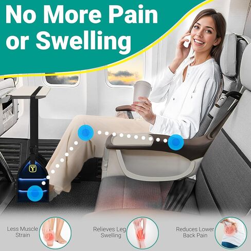 Airplane Foot Rest (PU Leather) Foot Hammock for Plane Travel Footrest with Memory Foam Foot and Heel Hammock Airplane Travel Accessories in Kuwait