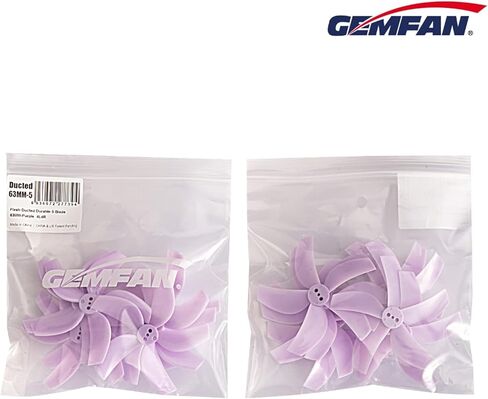 24 قطعة Gemfan D63 مروحية 63 مم 5 شفرات مع دعامات 2.5 بوصة فتحة 1.5 مم مراوح بدون طيار لسباقات RC FPV حرة، 5 ألوان Cinewhoop Ducted Drones in Kuwait