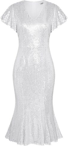 GRACE KARIN Women’s Formal Sequin Dress Cap Sleeve Elegant Mermaid Dress Glitter Sparkly Cocktail Party Dress with Belt in Saudi Arabia