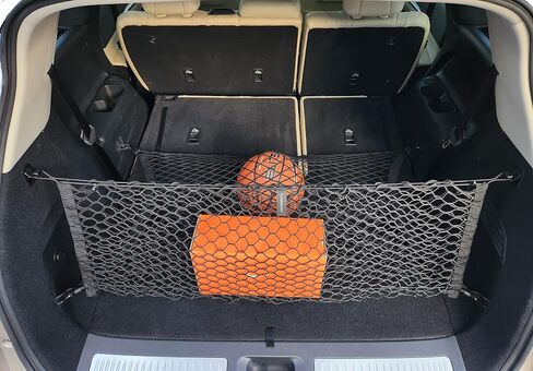 Floor + Envelope Style Elastic Trunk Mesh Cargo Net for Infiniti QX60 2022-2025 - Premium Trunk Organizers and Storage - Luggage Net for SUV - Best Car Organizer for Infiniti QX60 (L51) in Saudi Arabia