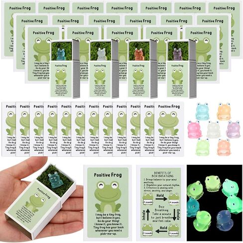 Mini Resin Figurines Matches Container Kit Christmas Thanksgiving Valentine's Day Miniatures for Crafts Luminous Figurines for Micro Landscape Ornament Set(36 Sets, Frog) in Saudi Arabia